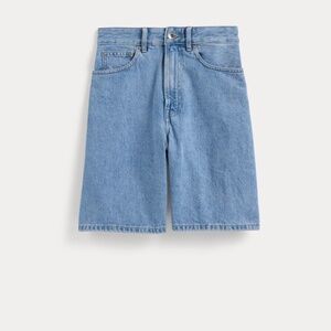 Everlane Women's Long A-Line Denim Short in Light Indigo, Size 29, Cotton/Denim